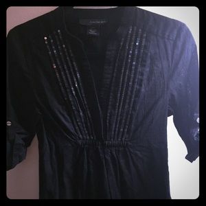 Calvin Klein Sequin Button Up Blouse Size Small